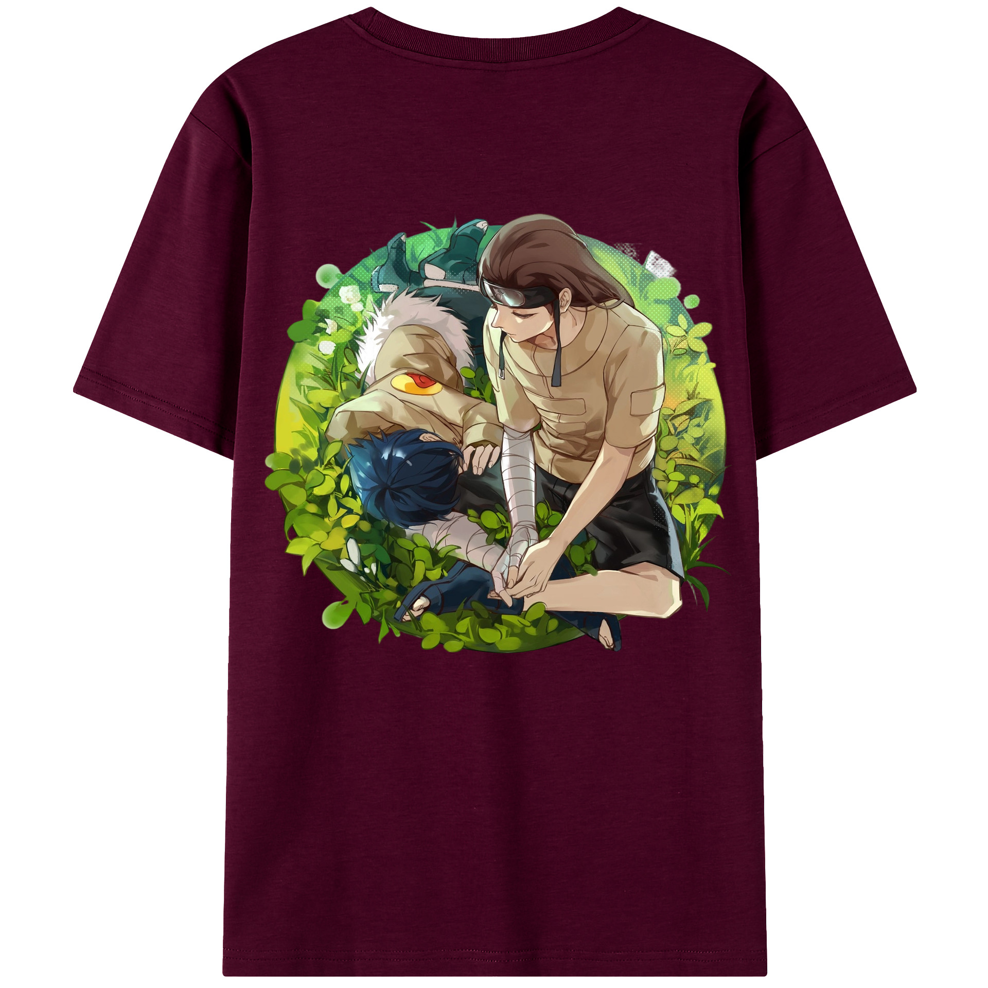 （画像用） NARUTO -ナルト- 日向ネジ Hyūga Neji レディース半袖Tシャツ(バックプリント)